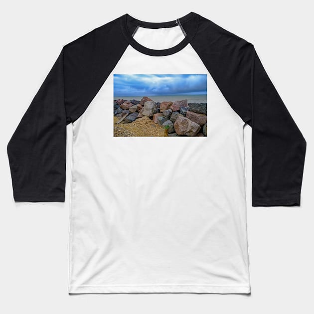 Rocks on the Norfolk coast Baseball T-Shirt by yackers1